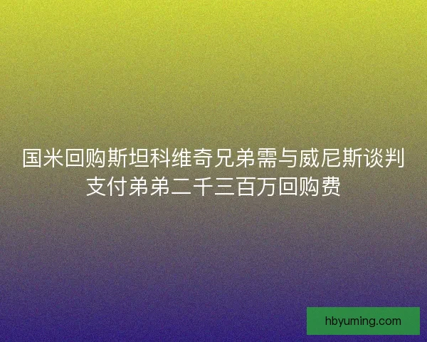 国米回购斯坦科维奇兄弟需与威尼斯谈判支付弟弟二千三百万回购费